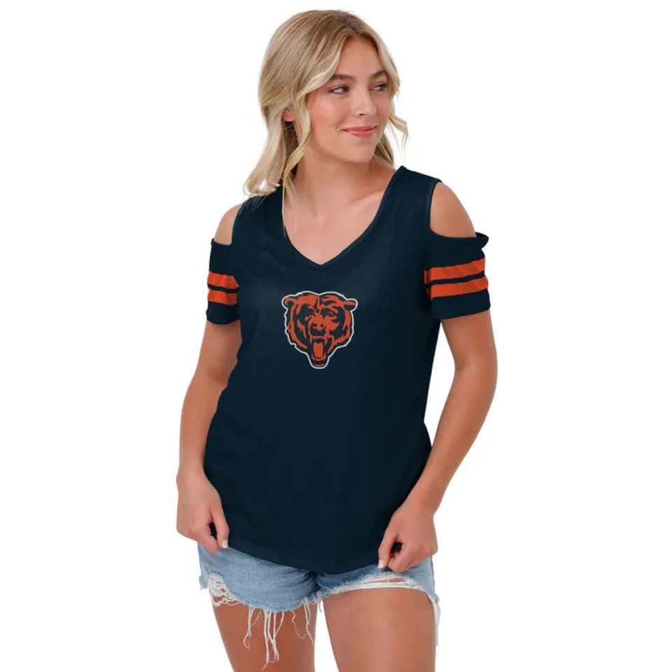 Chicago Bears football Womens Shoulder T-Shirt