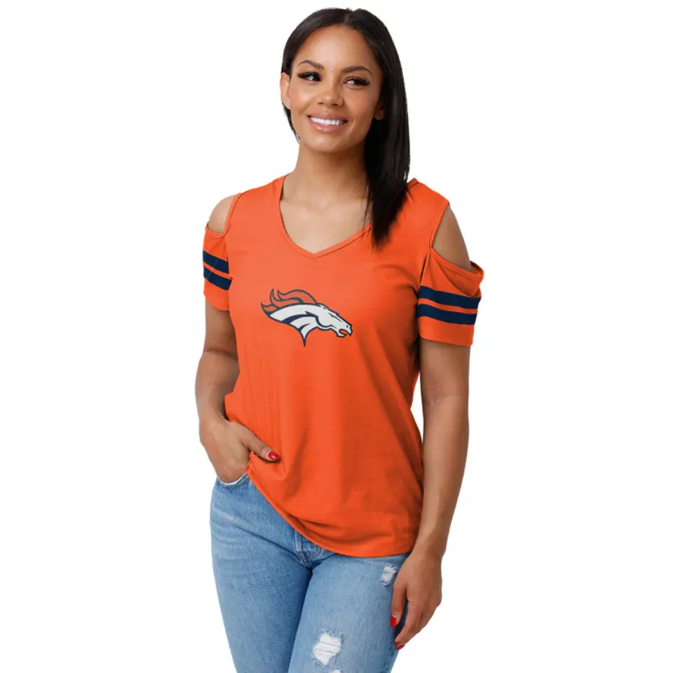 Denver Broncos football Womens Shoulder T-Shirt