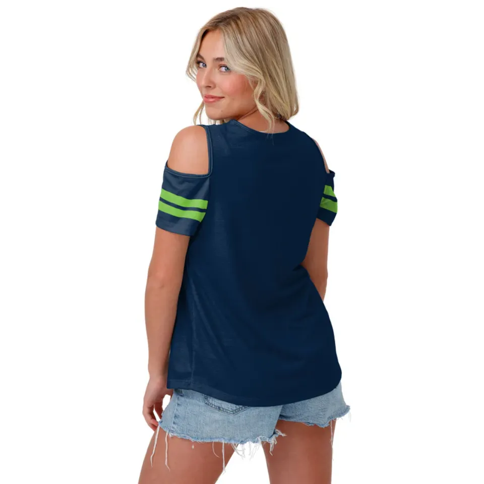 Seattle Seahawks football Womens Shoulder T-Shirt