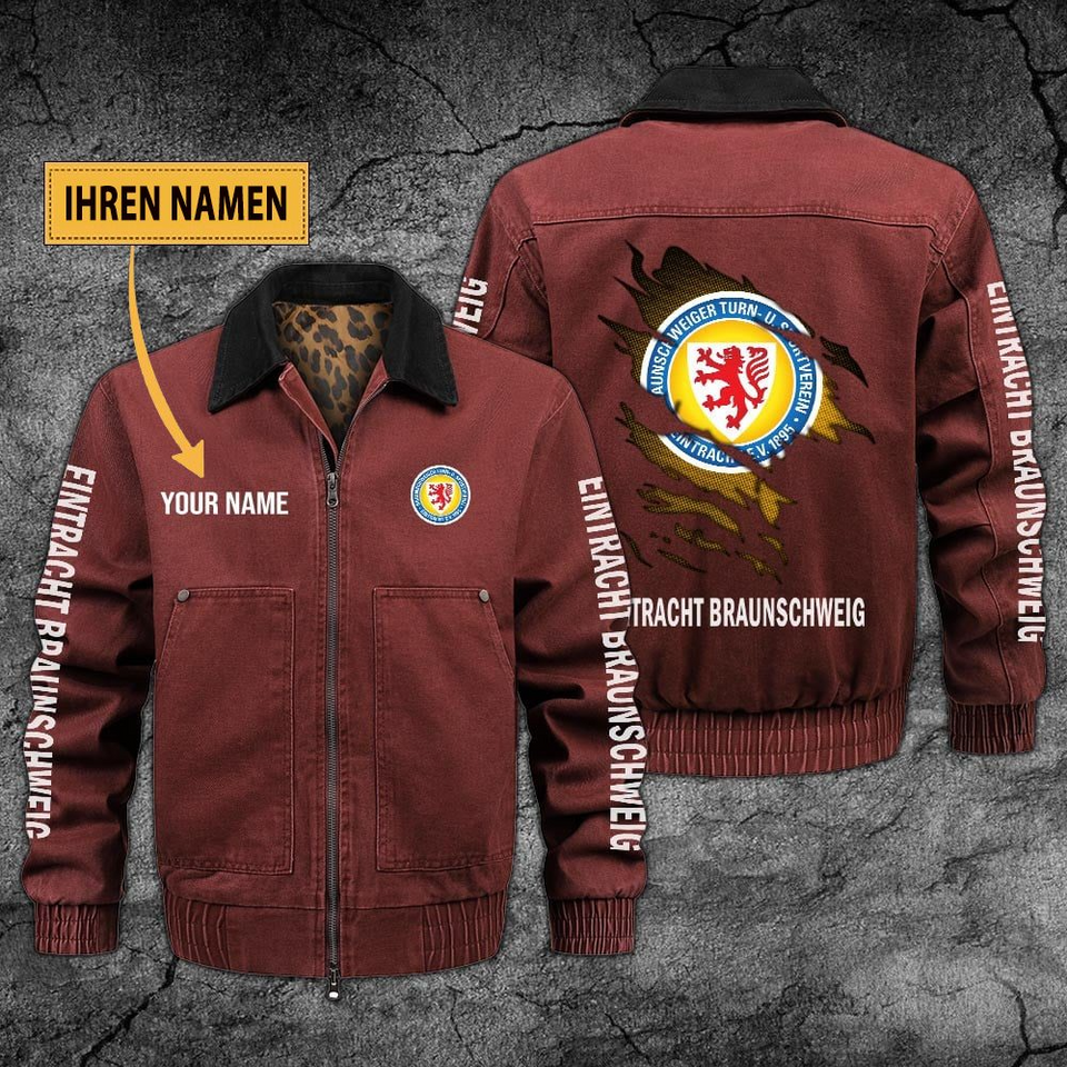 Personalized Eintracht Braunschweig Collared Bomber Jackets