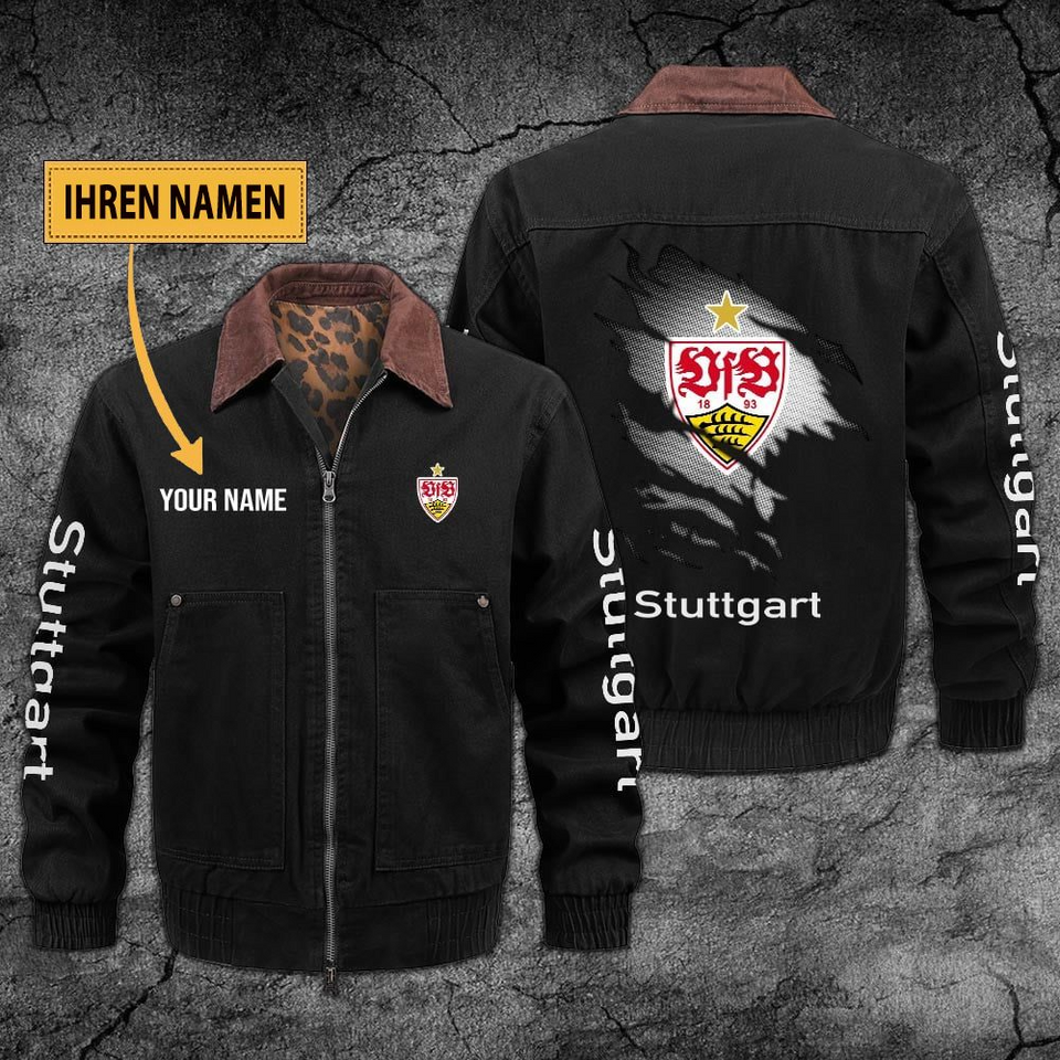 VfB Stuttgart Custom Name Collared Bomber Jackets