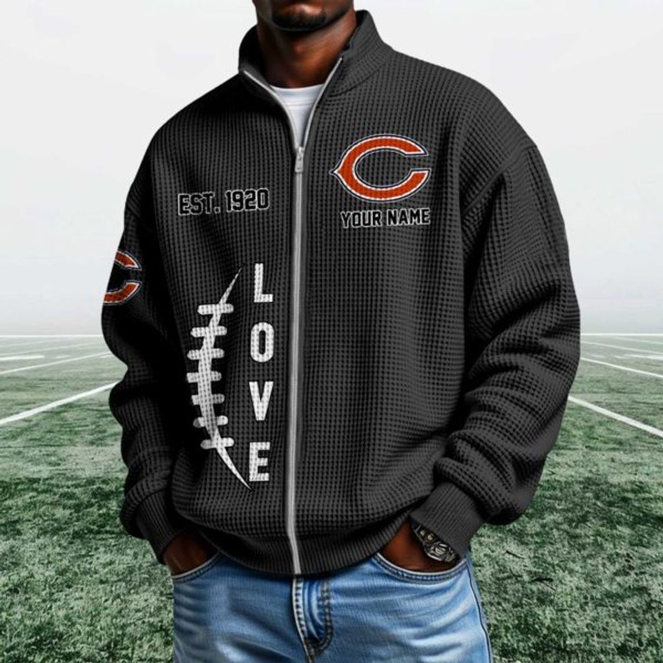 Bears EST 1920 Quarter Zip Waffle Jacket