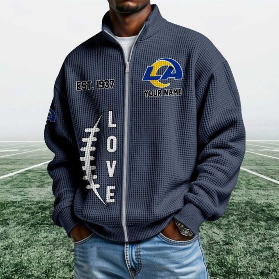 Rams EST 1937 Quarter Zip Waffle Jacket