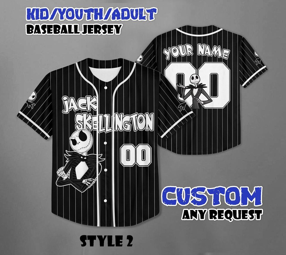 Custom Jack Skellington Baseball jersey, The Nightmare Before Christmas Shirt