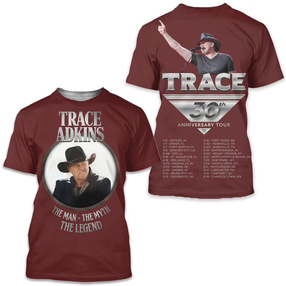 Trace Adkins 30th Anniversary Tour 2026 3D T Shirt