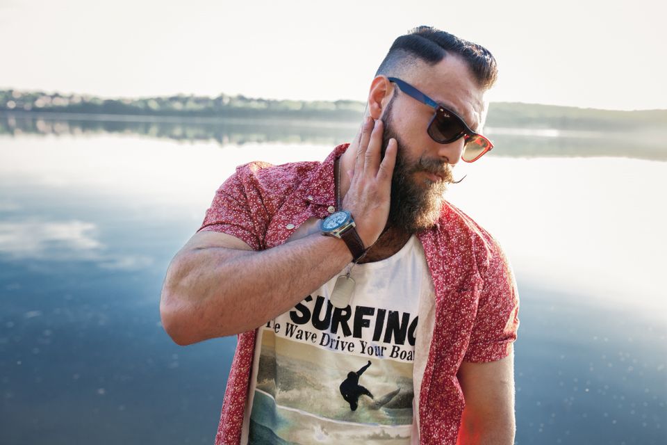 Wearing graphic tee under a hawaiian shirt