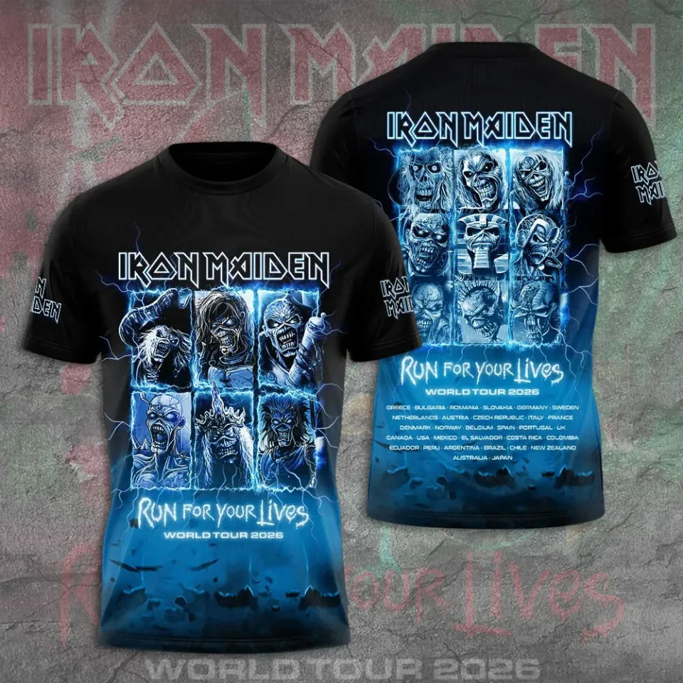 Maiden 2026 World Tour 3D Apparel