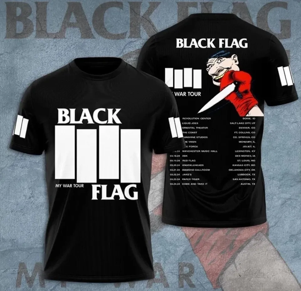 Black Flag Band 3D shirt Gift Funny  All Size Tee