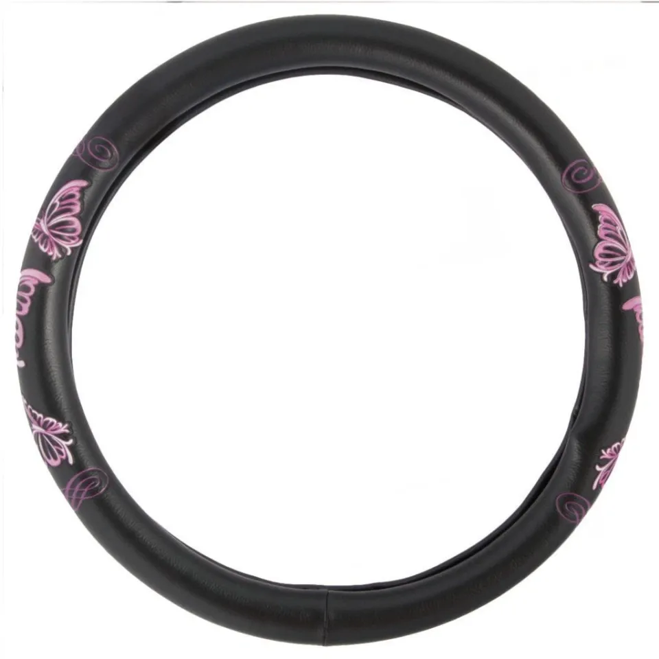 Pink Butterfly Steering Wheel Cover