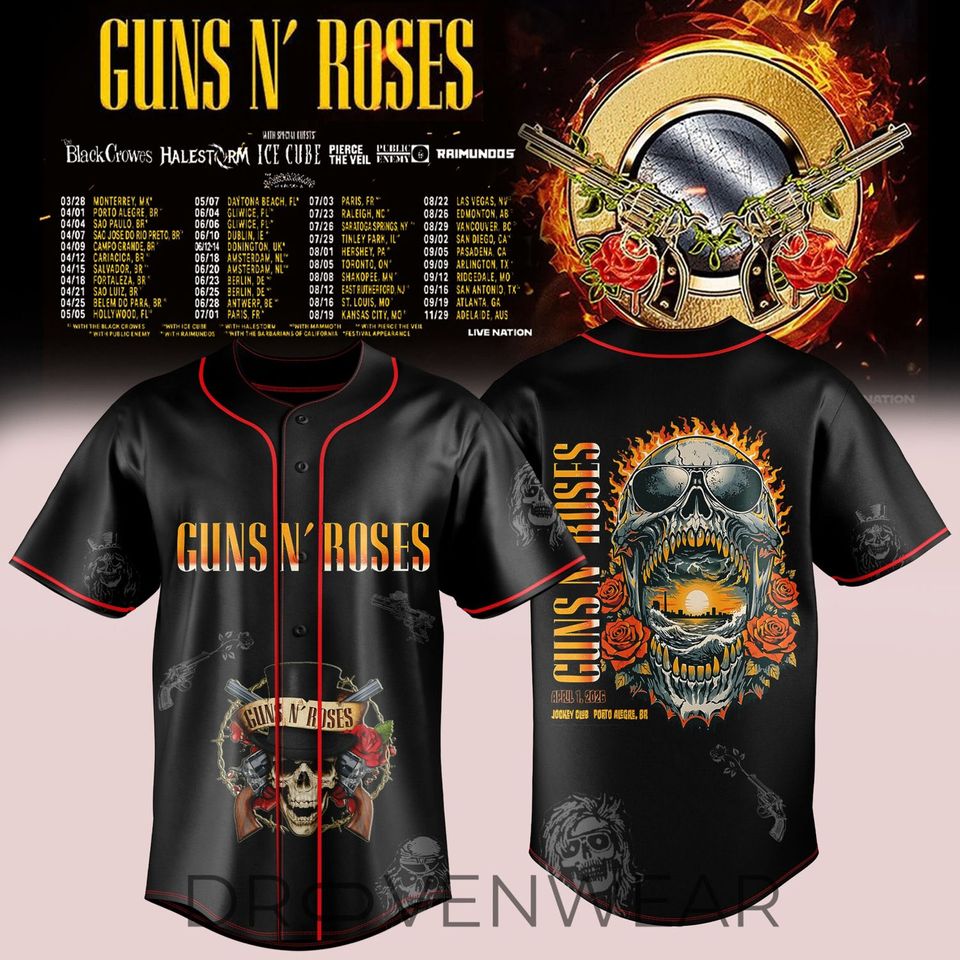 Guns N’ Roses 2026 Tour Black Jersey Is Here – Limited Edition | ID ...