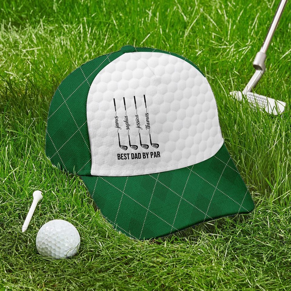 Discover Personalized Golf Dad Hat, Custom Names Cap, Fathers Day Gift