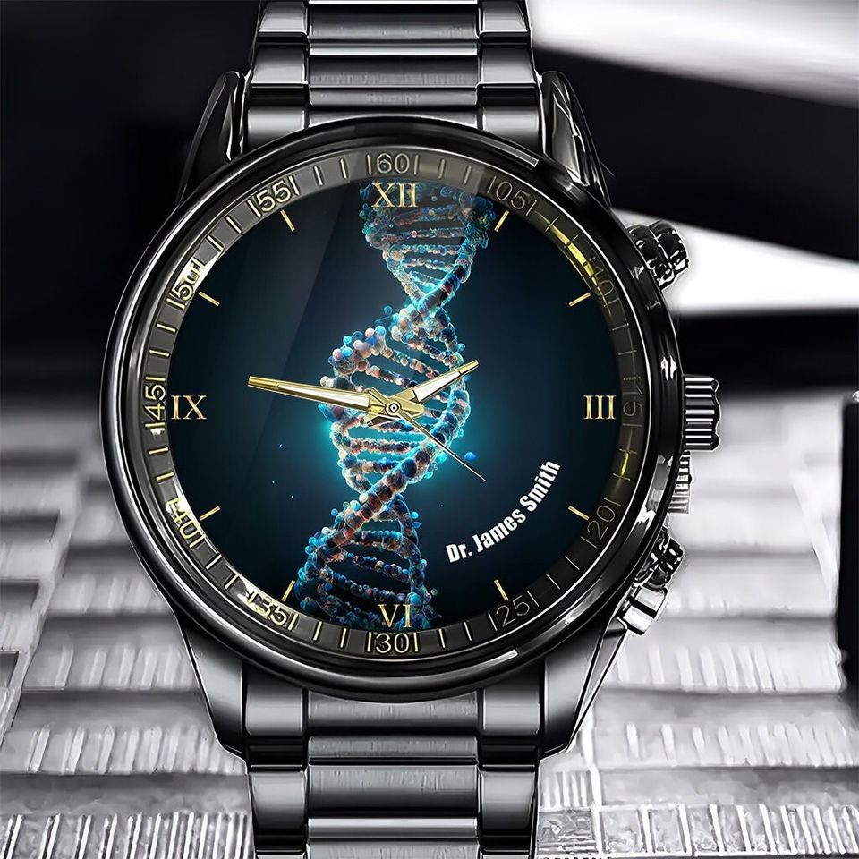 Discover Personalized DNA Watch, Chemical Engineer Watch Gift, Analytical Chemist Gift, Chemist Graduation Gifts, Scientist Watch Gift, Father's Day