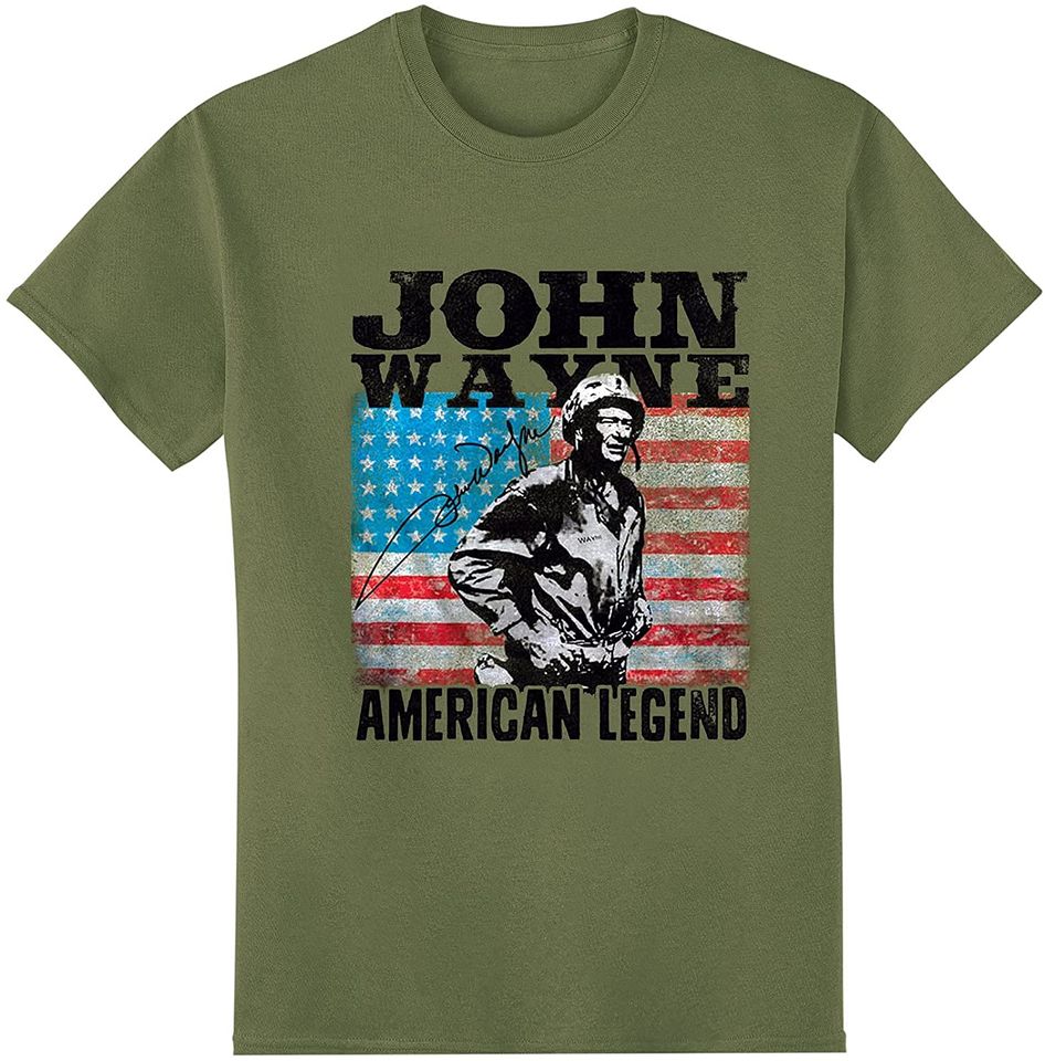John Wayne American Legend US Flag Army Color T-Shirt