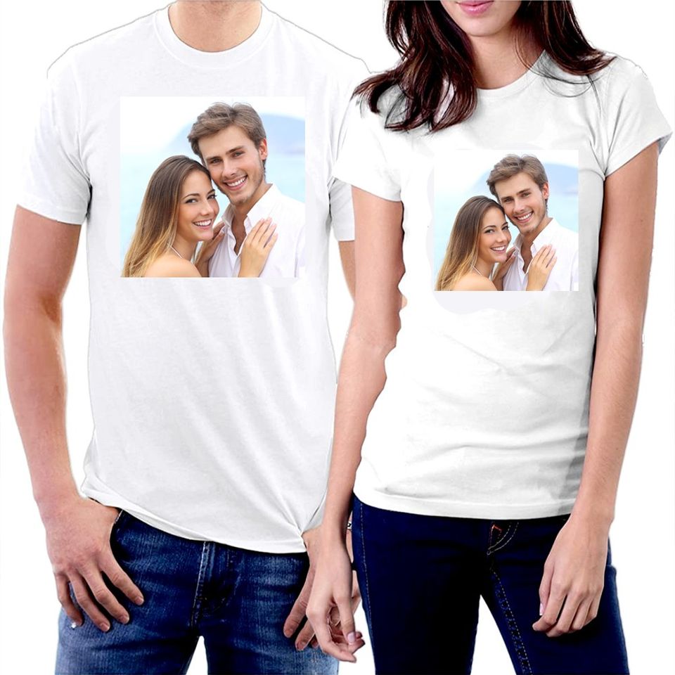 Custom photo T-Shirt Men's Cotton Black & White