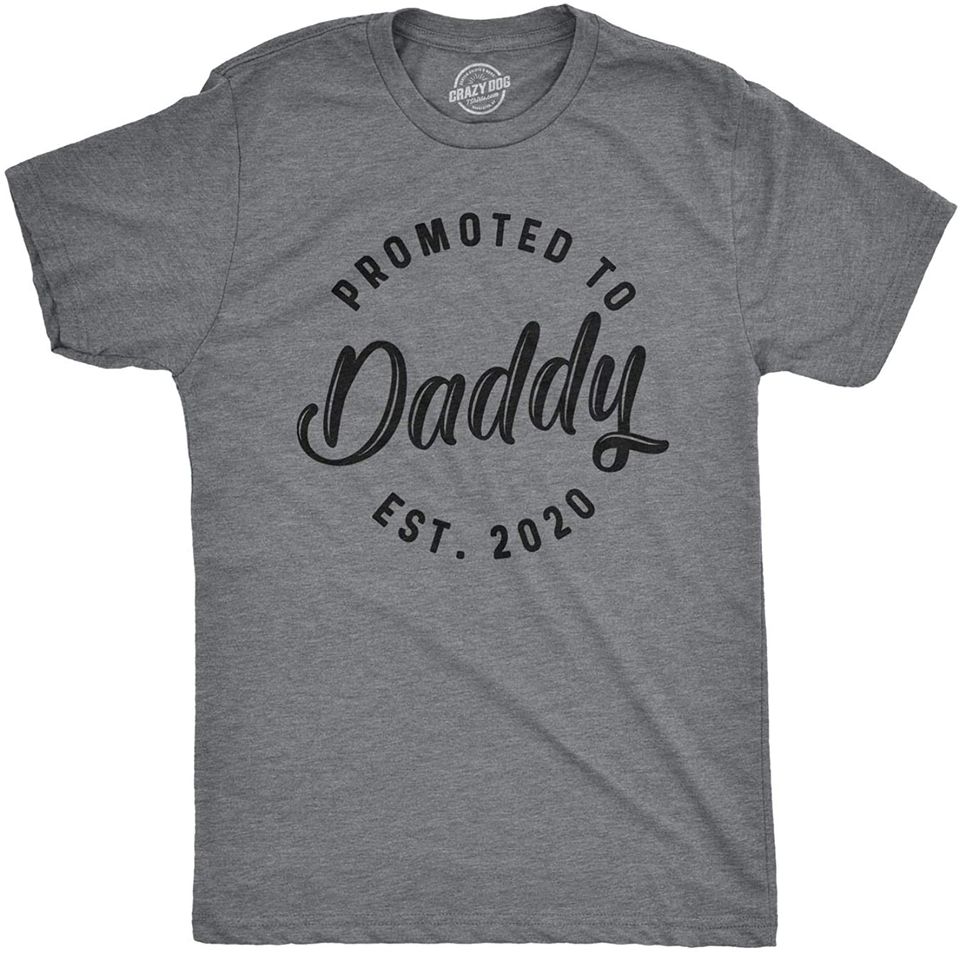 T-Shirts Mens Promoted to Daddy 2020 T Shirt Fathers Day for New Best Dad Ever Husband