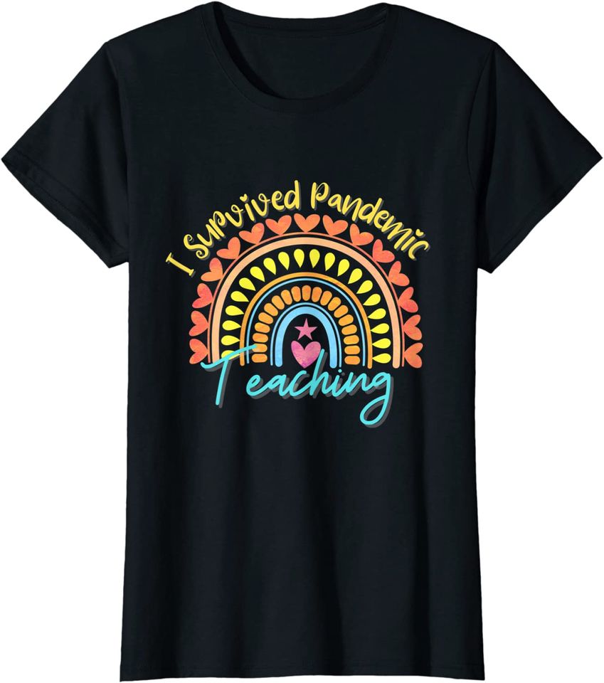 Womens I Survived Pandemic Teaching 2020 2021 End Of School T-Shirt