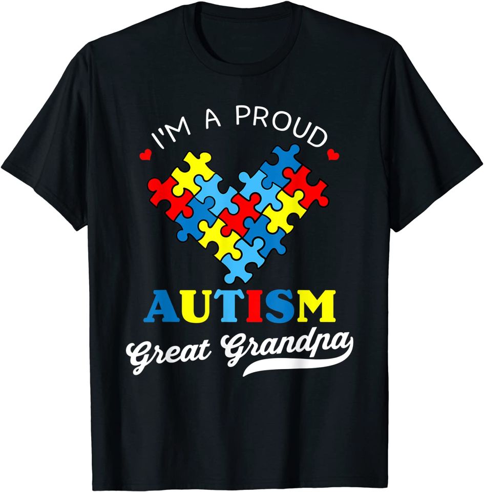 Men's T Shirt I'm A Proud  Autism Great Grandpa