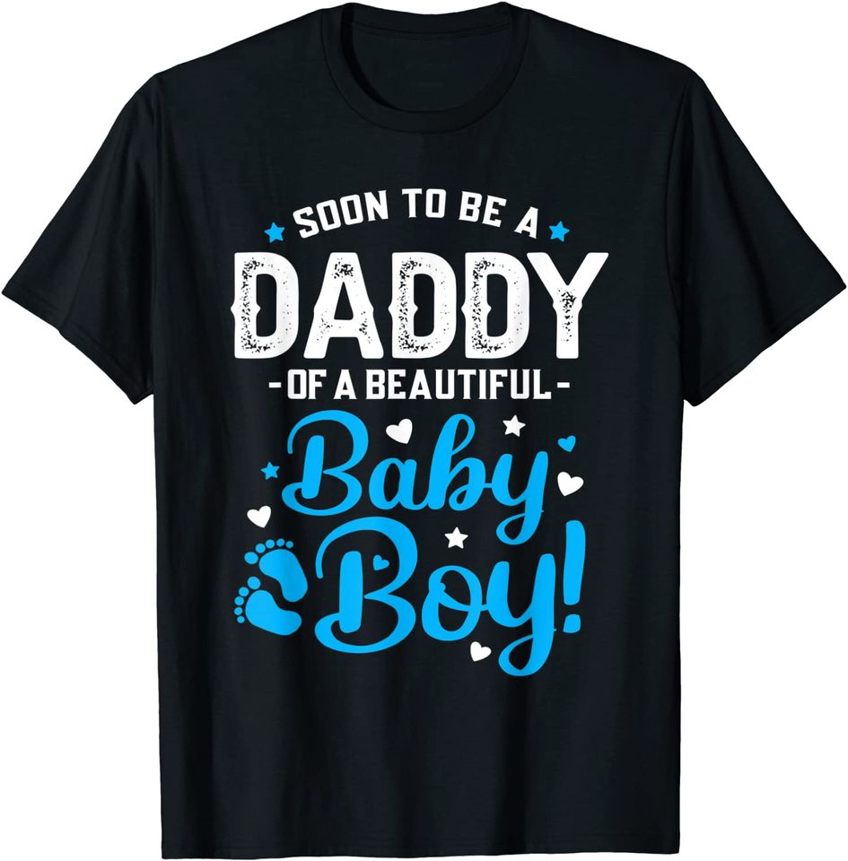 Mens Soon To Be A Daddy Of A Baby Boy New Dad Expecting Father T-Shirt