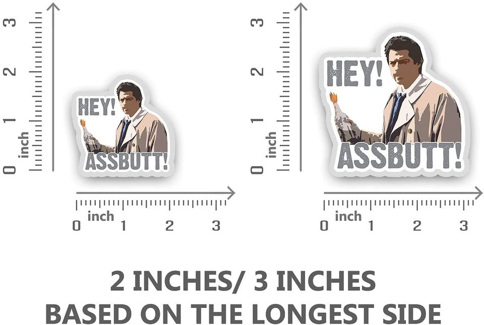 Castiel Hey Assbutt Sticker 3"