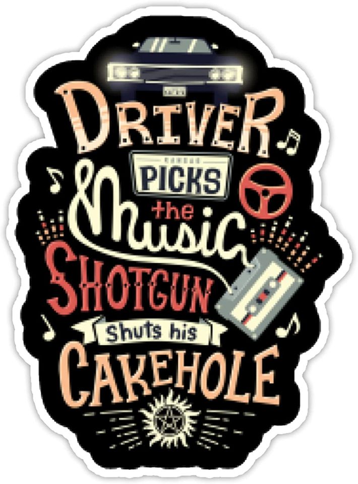 Driver Chooses The Music A Shotgun Closes Its Hole Sticker 3"