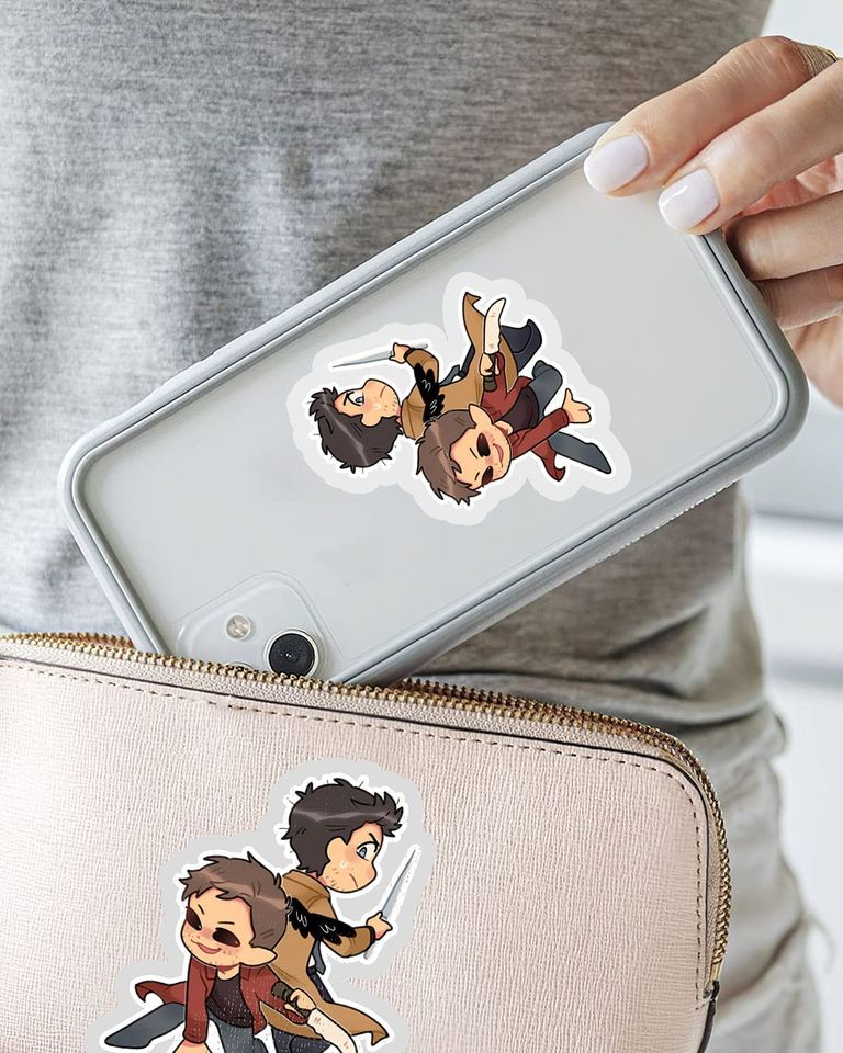Dmon Dean and Castiel Sticker 3"