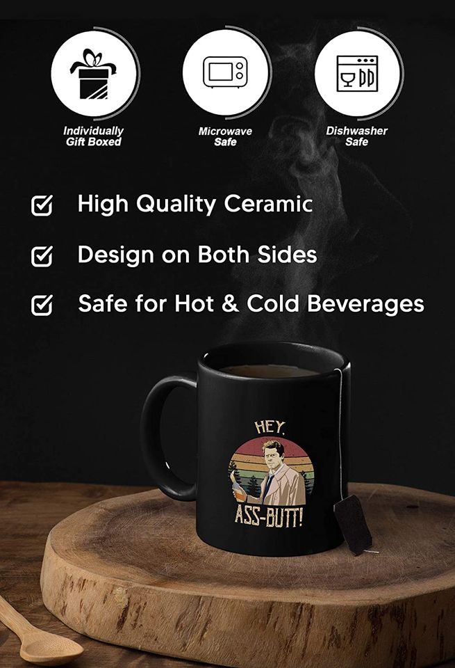 Castiel Hey, Ass Butt Circle Mug Mug 15oz