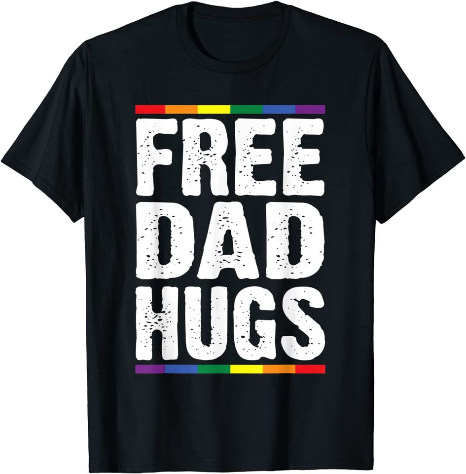 Mens Free Dad Hugs LGBT Supports Happy Pride Month T-Shirt