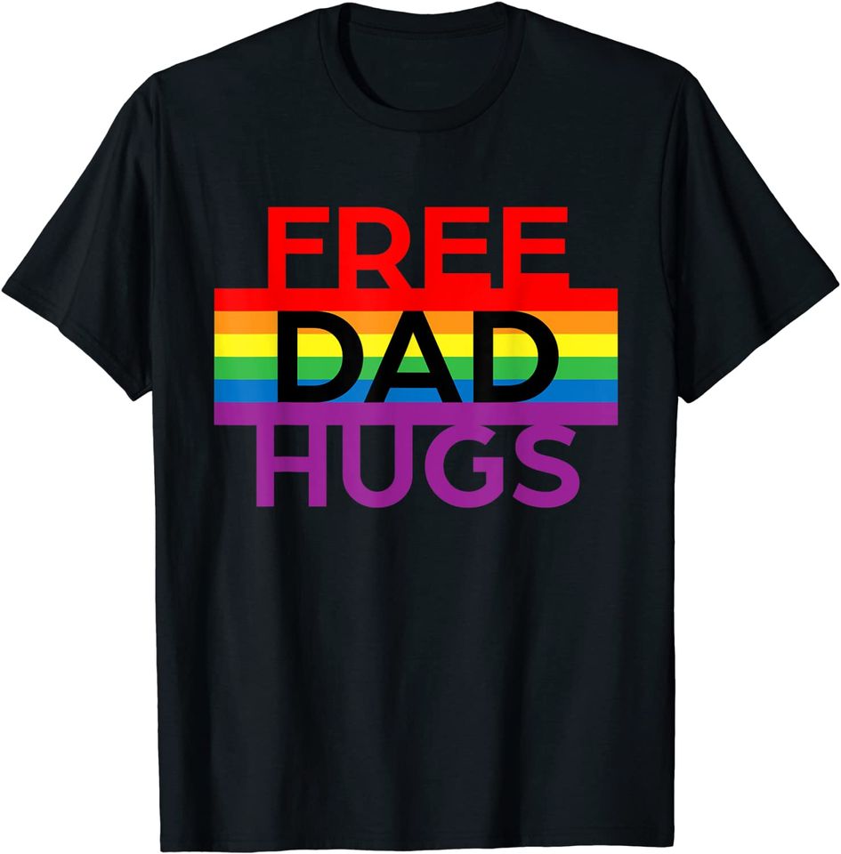 Free dad hugs LGBT pride social movement T-Shirt