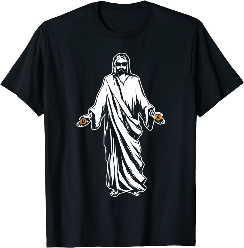 Jesus Bitcoin Funny Cryptocurrency Digital Currency T-Shirt