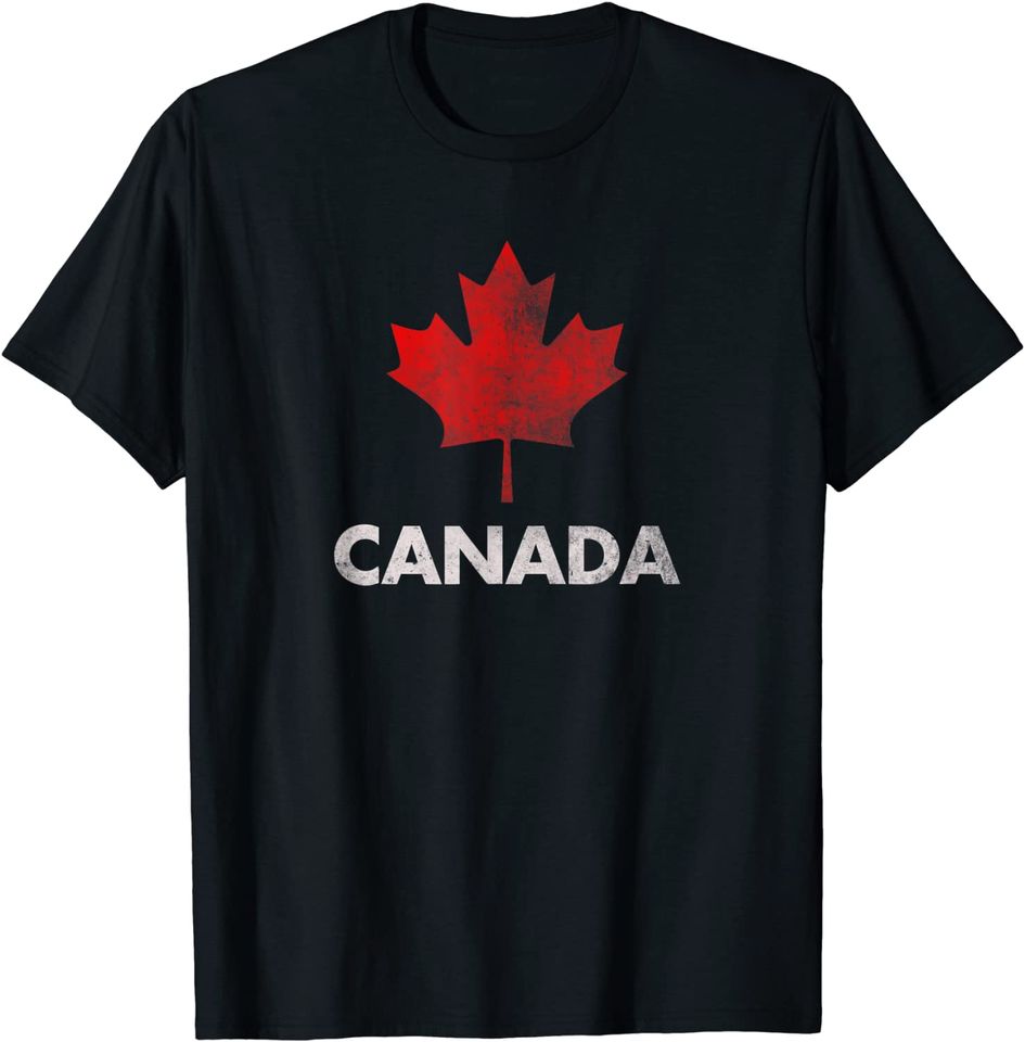 Vintage Retro Canadian Maple Leaf Shirt Canada Flag T-shirt