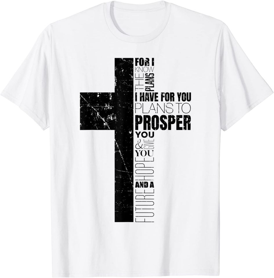 Jeremiah 29:11 Christian Bible Verse Gifts Cross Religious T-Shirt