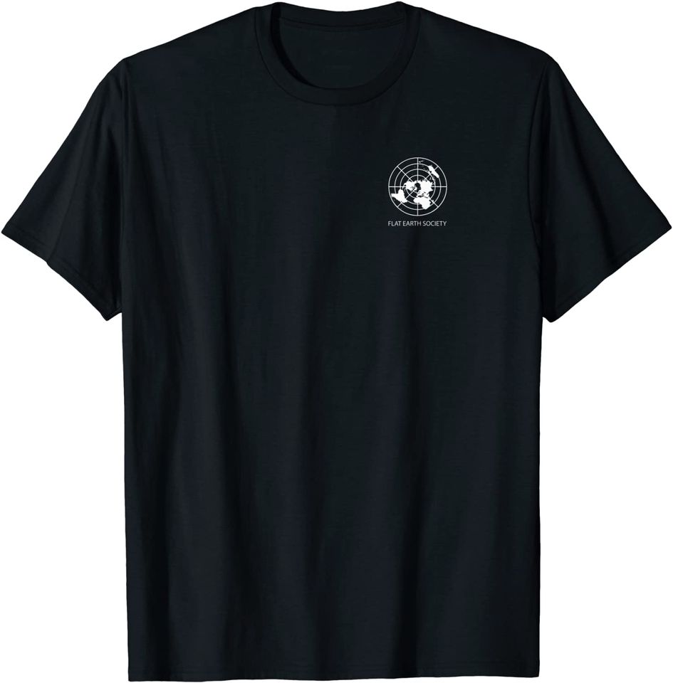 Flat Earth Society T-shirt - Breast pocket logo - Earth Map