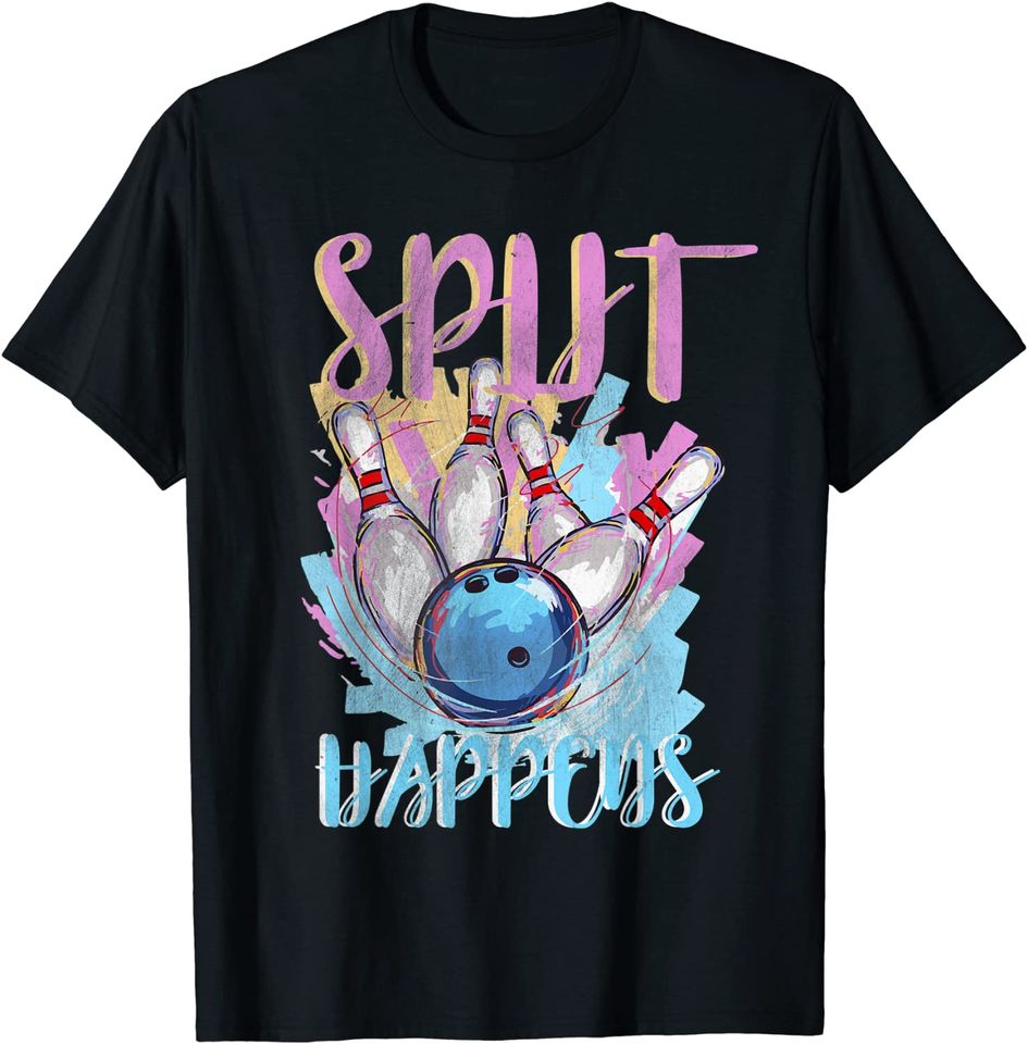 Funny Bowling Tshirt | "Split Happens" | Bowling Lovers Gift