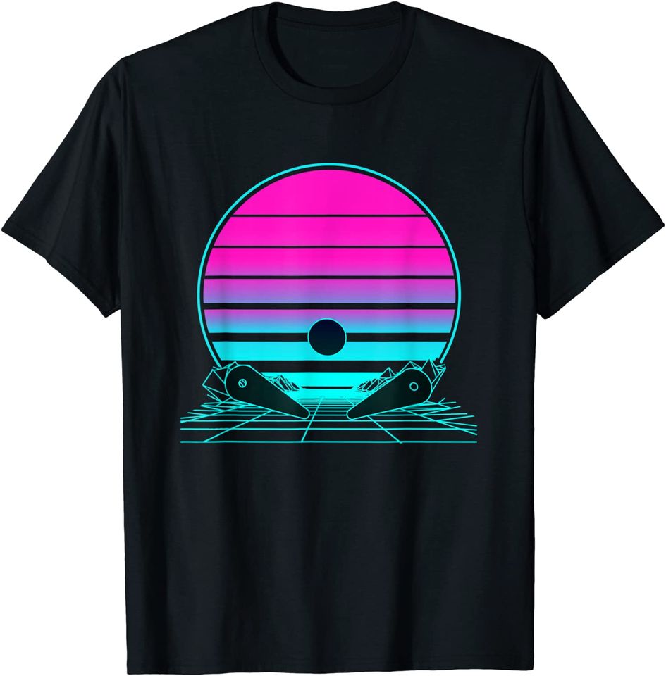 Vintage Retro Sunset Pinball T-Shirt