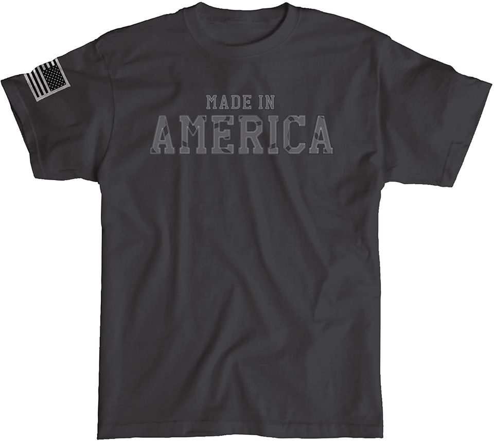 Made in America Shirt with Sleeve Flag - Black