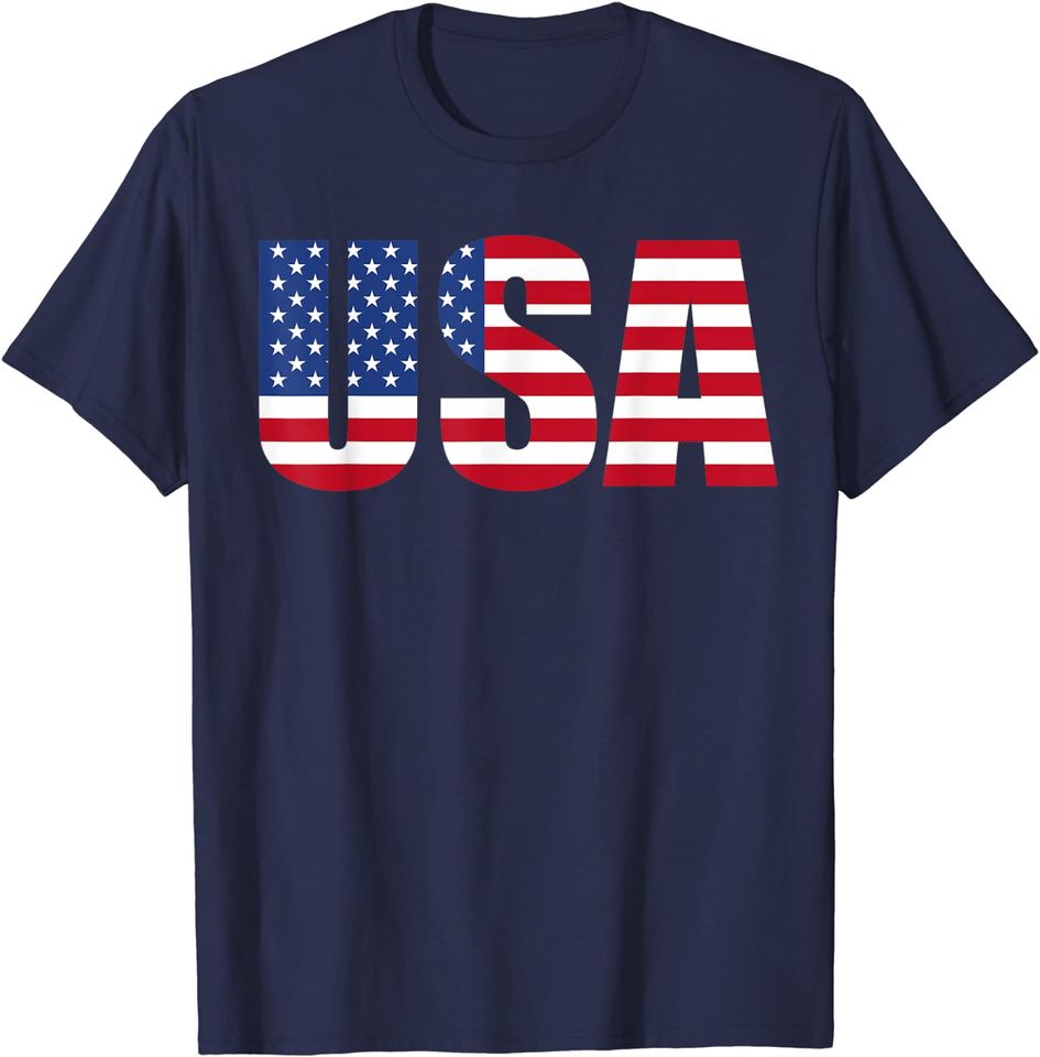 USA T Shirt: Patriotic American Flag Shirt - Men Women Kids T-Shirt