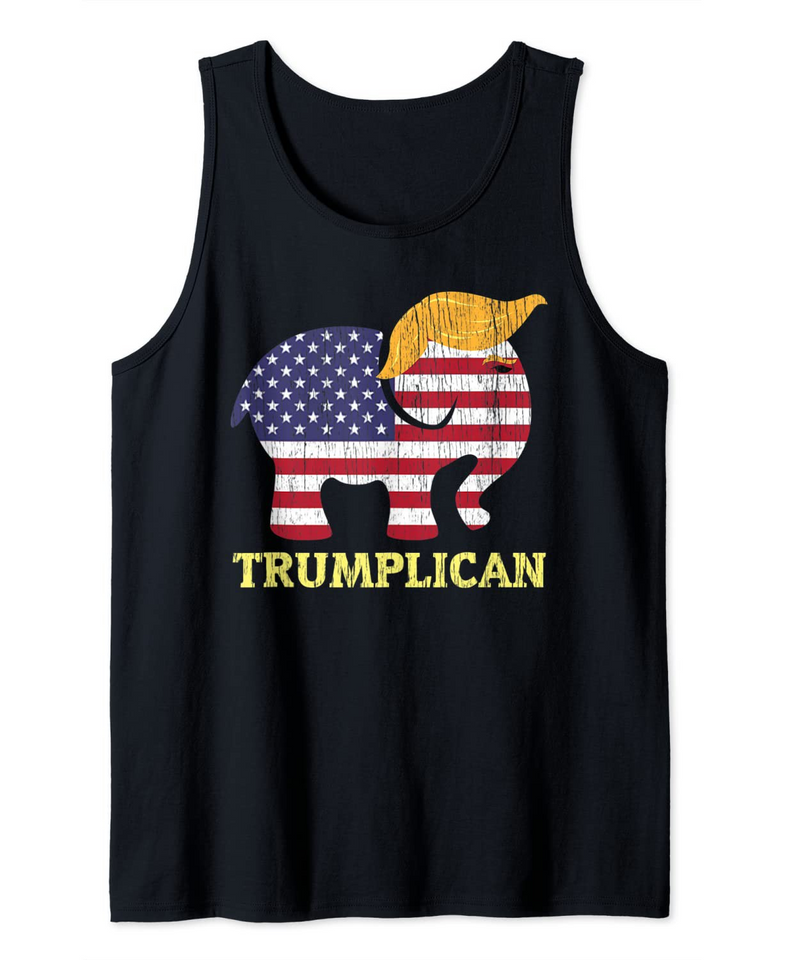 Trumplican Elephant Trump Hair 2020 Election Republican Gift Tank Top