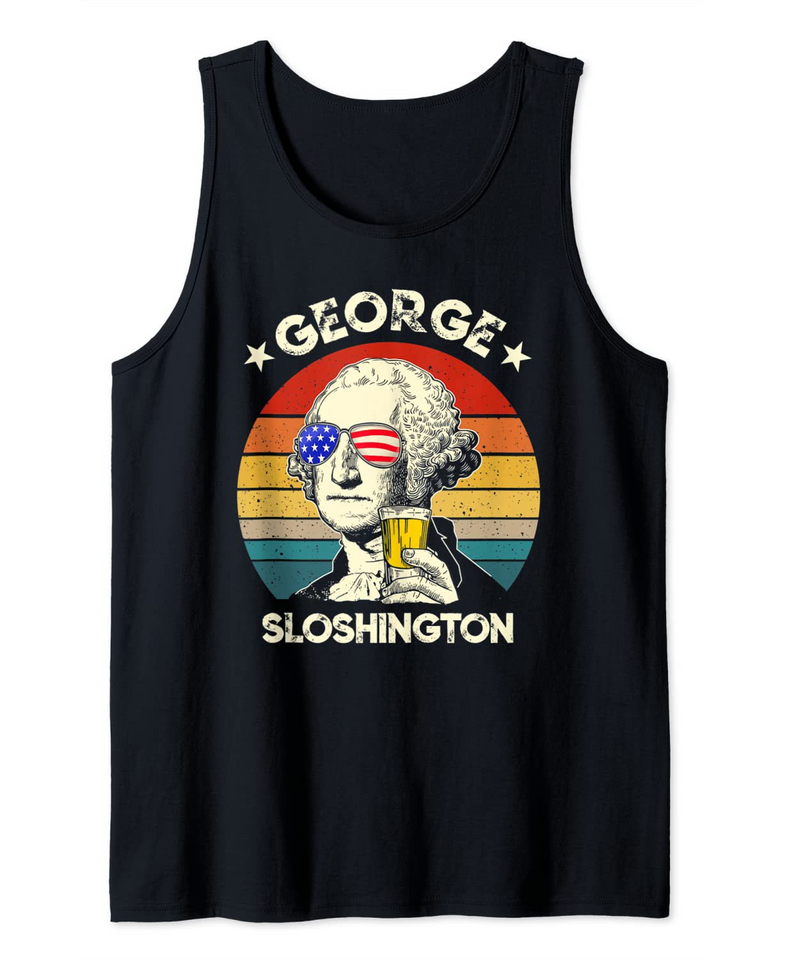 George Sloshington Washington Retro USA President Patriotic Tank Top