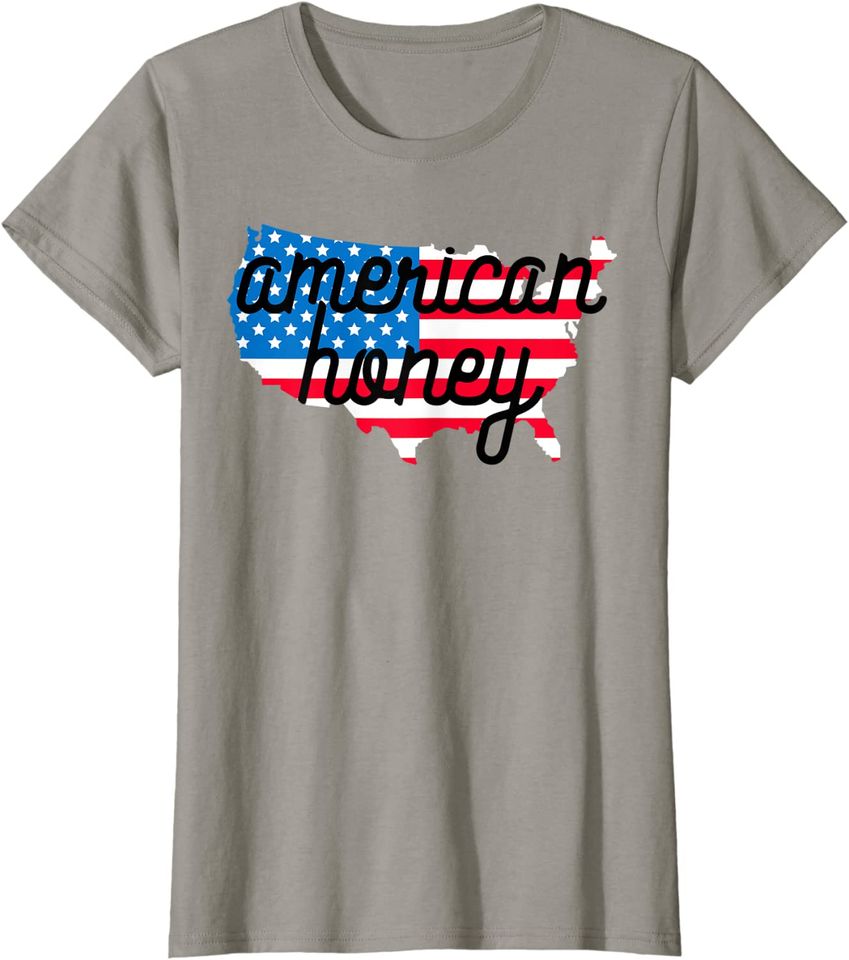 American Honey Cute 4th of July Flag Girl Pool Party Apparel T-Shirt