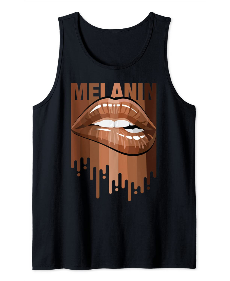 Melanin Girl Lips Graphic Tank Top