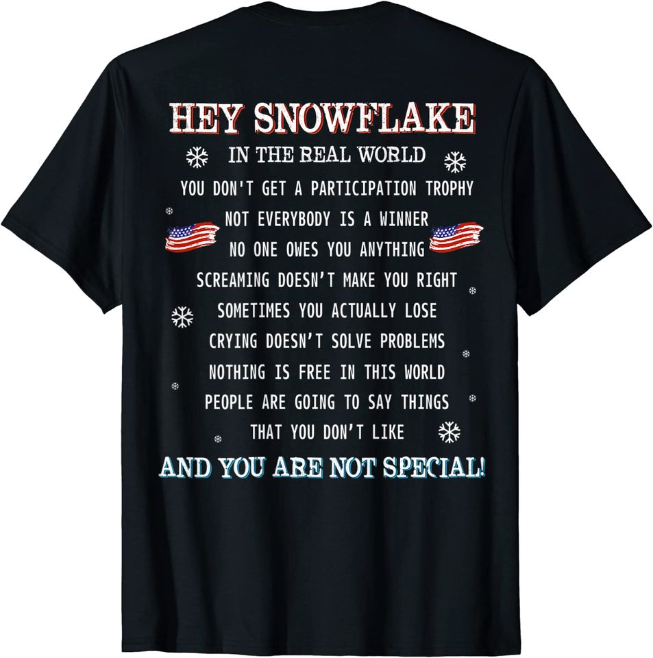 Hey Snowflake the real world veteran shirt