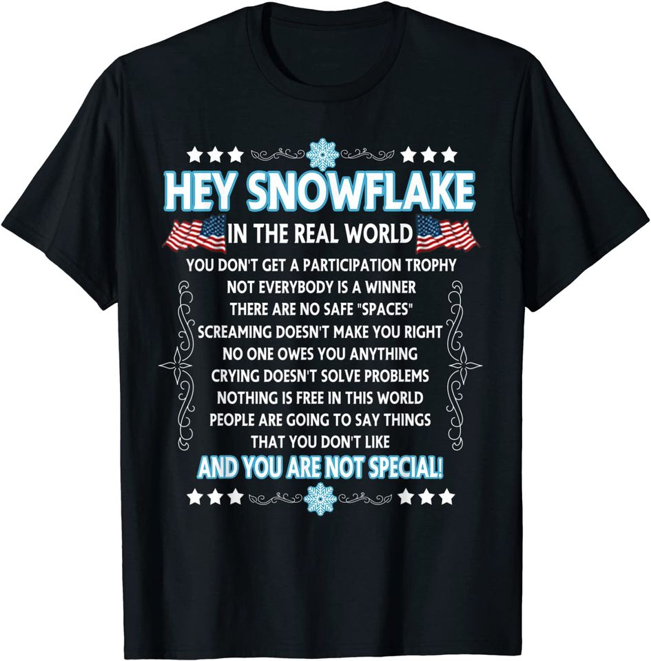 Hey Snowflake The Real World T Shirt