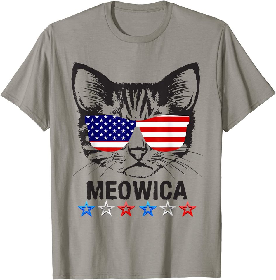 American Flag Cat MEOWICA Shirt T Shirt