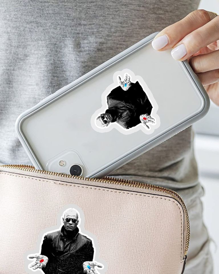 The Matrix Morpheus Blue Pill Or Red Pill Sticker 3"