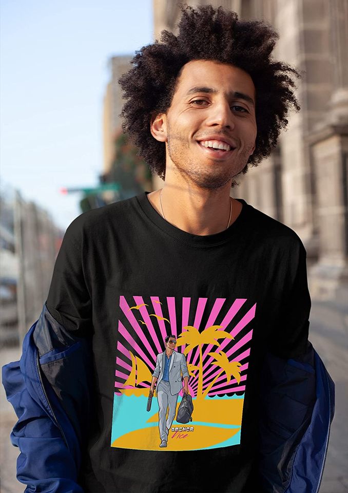 Acher Sitcom Sterling Archer Soleil Classic Vice Palm 80s Unisex Tshirt