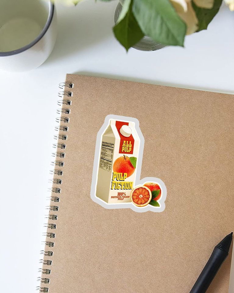 Pulp Fiction Orange Sticker 2"