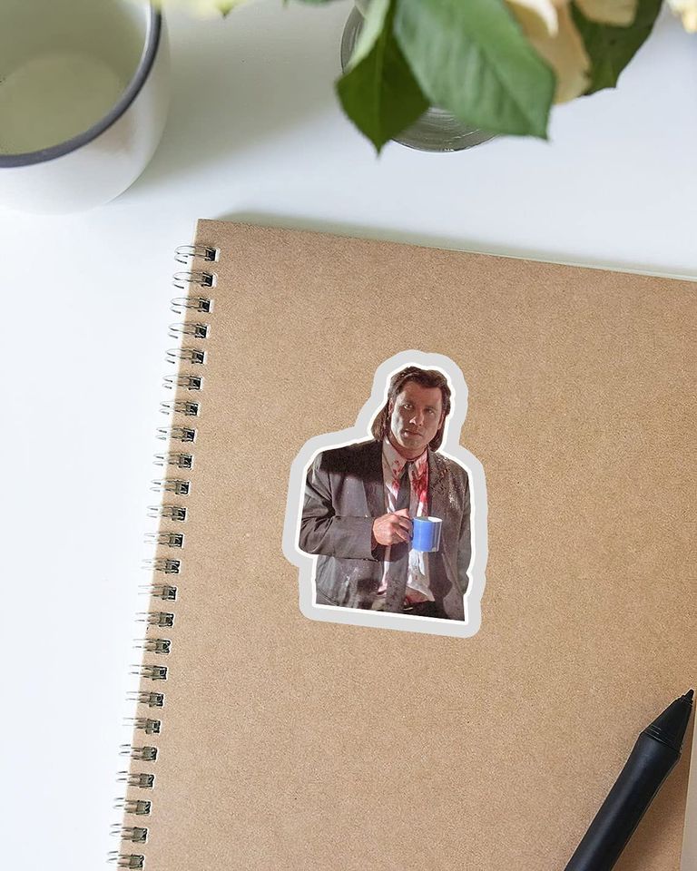 Pulp Fiction Vincent Vega Coffee Sticker 2"