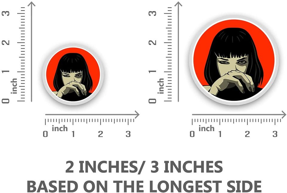 Pulp Fiction Mia Wallace Red Circle Sticker 3"