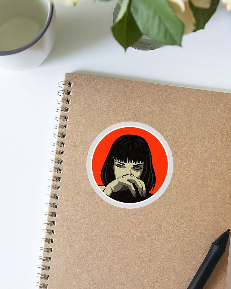 Pulp Fiction Mia Wallace Red Circle Sticker 3"