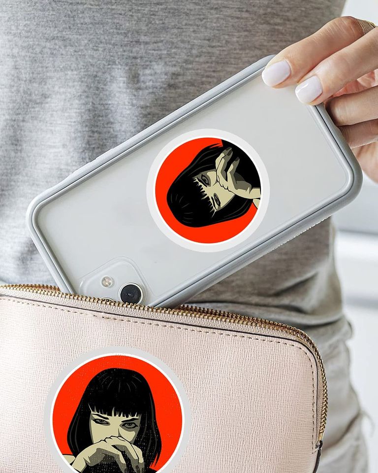 Pulp Fiction Mia Wallace Red Circle Sticker 3"